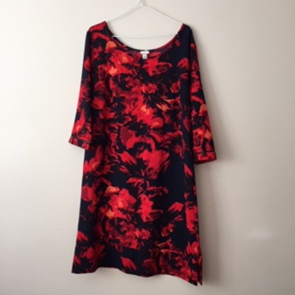 MERONA WOMEN DRESS.   SIZE L/G.   COLOR: RED BLUE AND BLACK - Picture 1 of 4